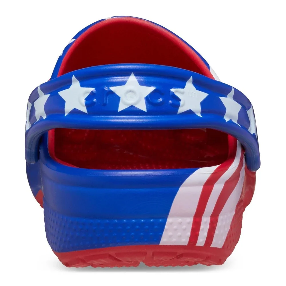 Crocs Classic American Flag 208840-90H Clogs Toddler 8M Red Casual Shoes GBO2924